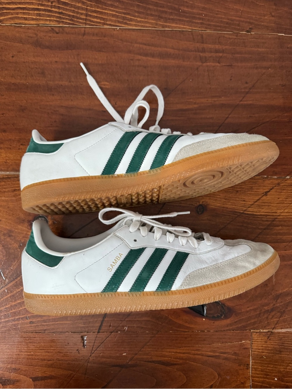 adidas Samba OG Collegiate Green Stripes and Gum Sole. Size 14 - Picture 8 of 10
